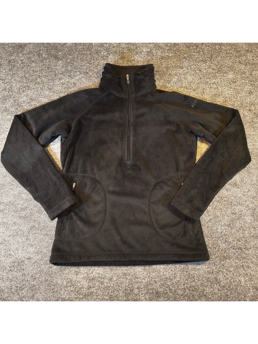 Columbia Sportswear Interchange Black Fuzzy Fleece 1/2-Zip Pullover Womens Small